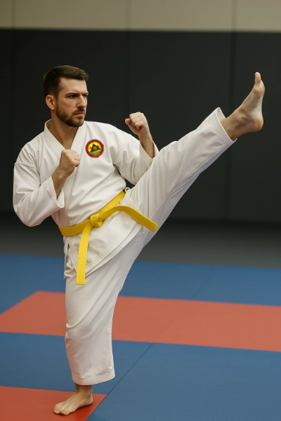 Mann Karate gelb kick Body Fit